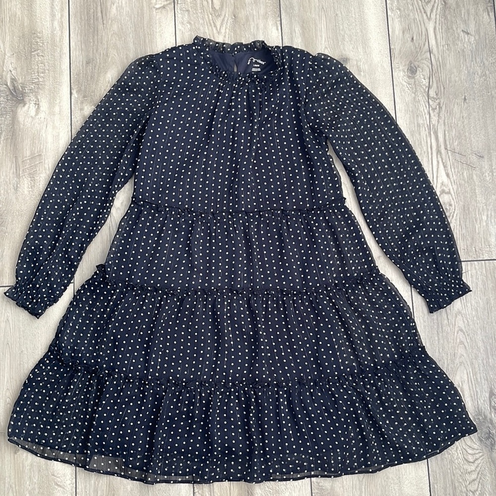 Art Class Girls’ Mock Neck Chiffon Long Sleeve Dress Size L (10/12)